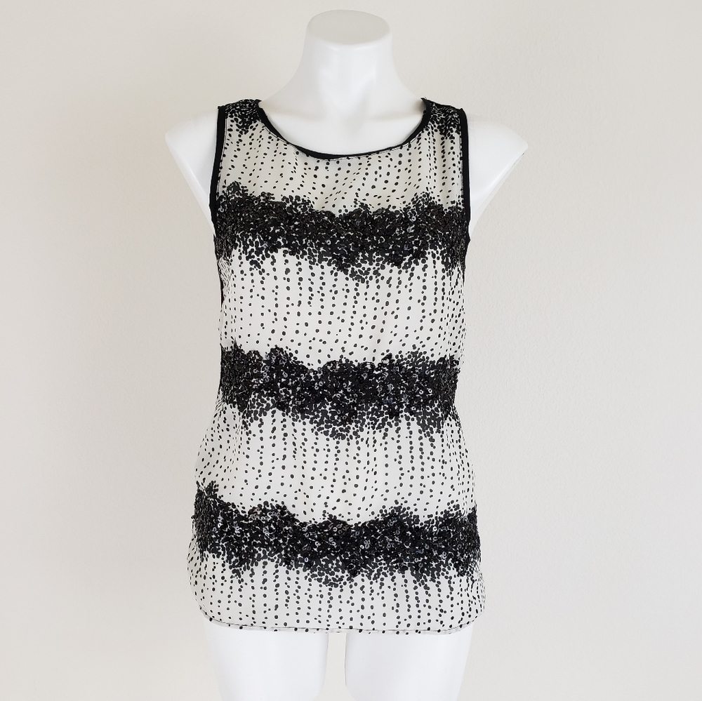 𝅺LOFT Spotted Sequin Shell, Size S